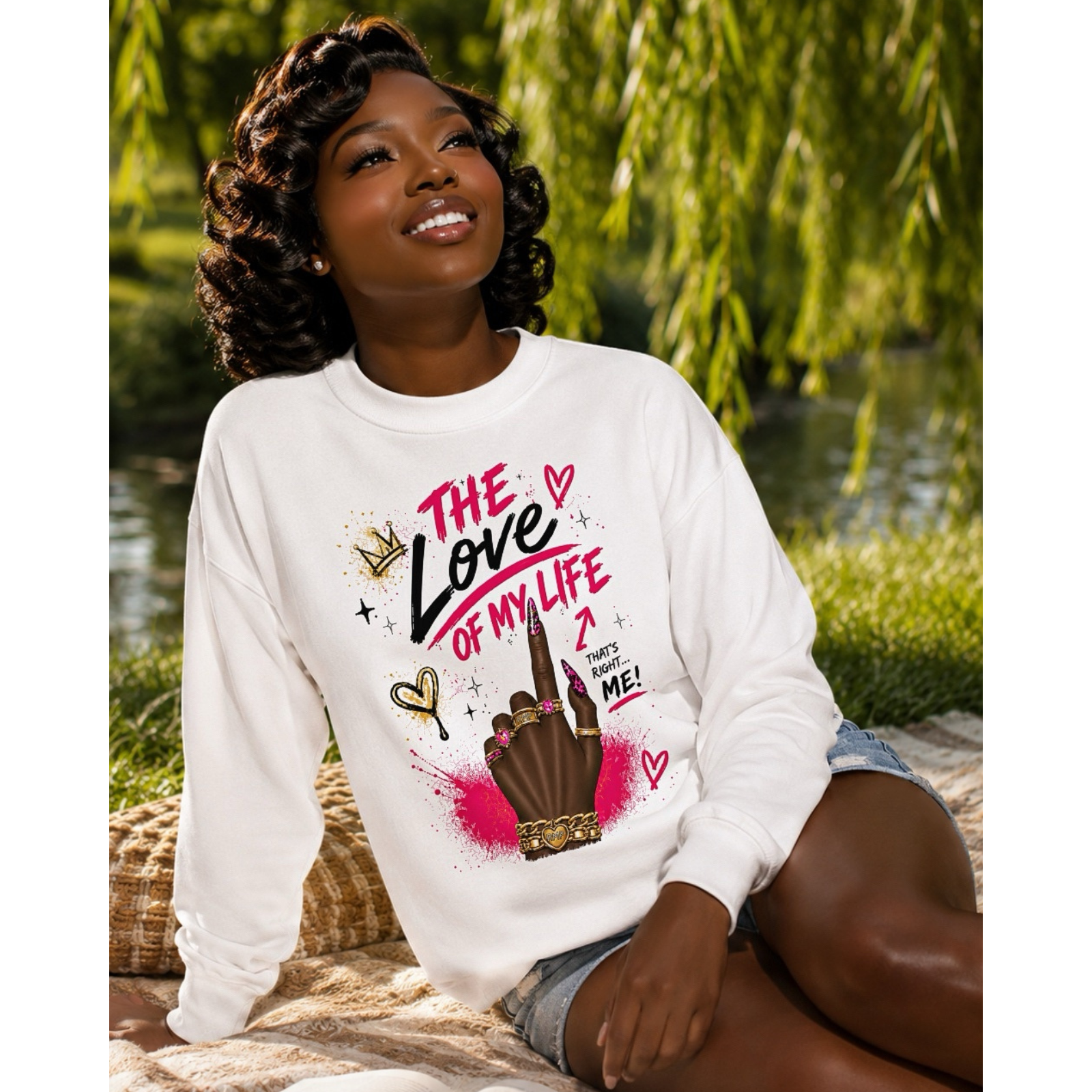 The Love of My Life Premium Sweatshirt (multiple skin tones available✊🏼✊🏾✊🏿✊🏻)
