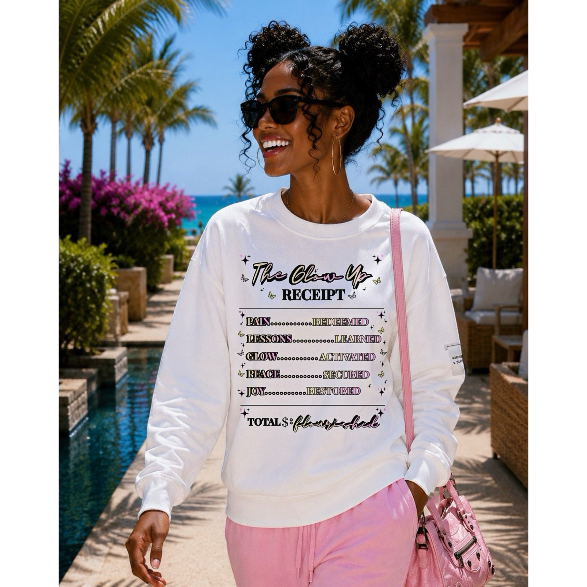 The Glow Up Receipt Premium Sweatshirt